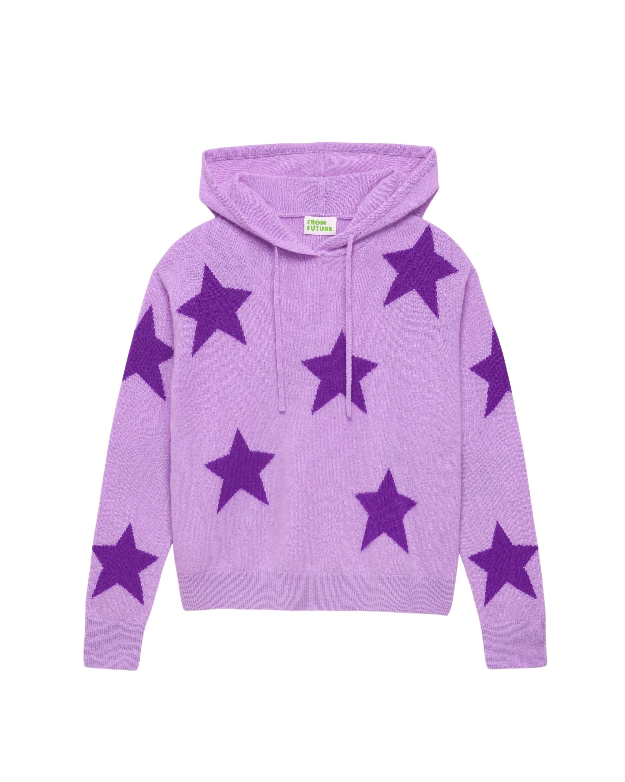 Hoodie oversize à motif étoiles en cachemire - Holiday Lilac