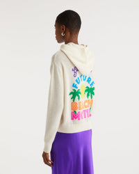 Hoodie oversize Beach Motel en cachemire - Ecru