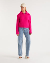Pull oversize à col camionneur en cachemire - Beach Pink