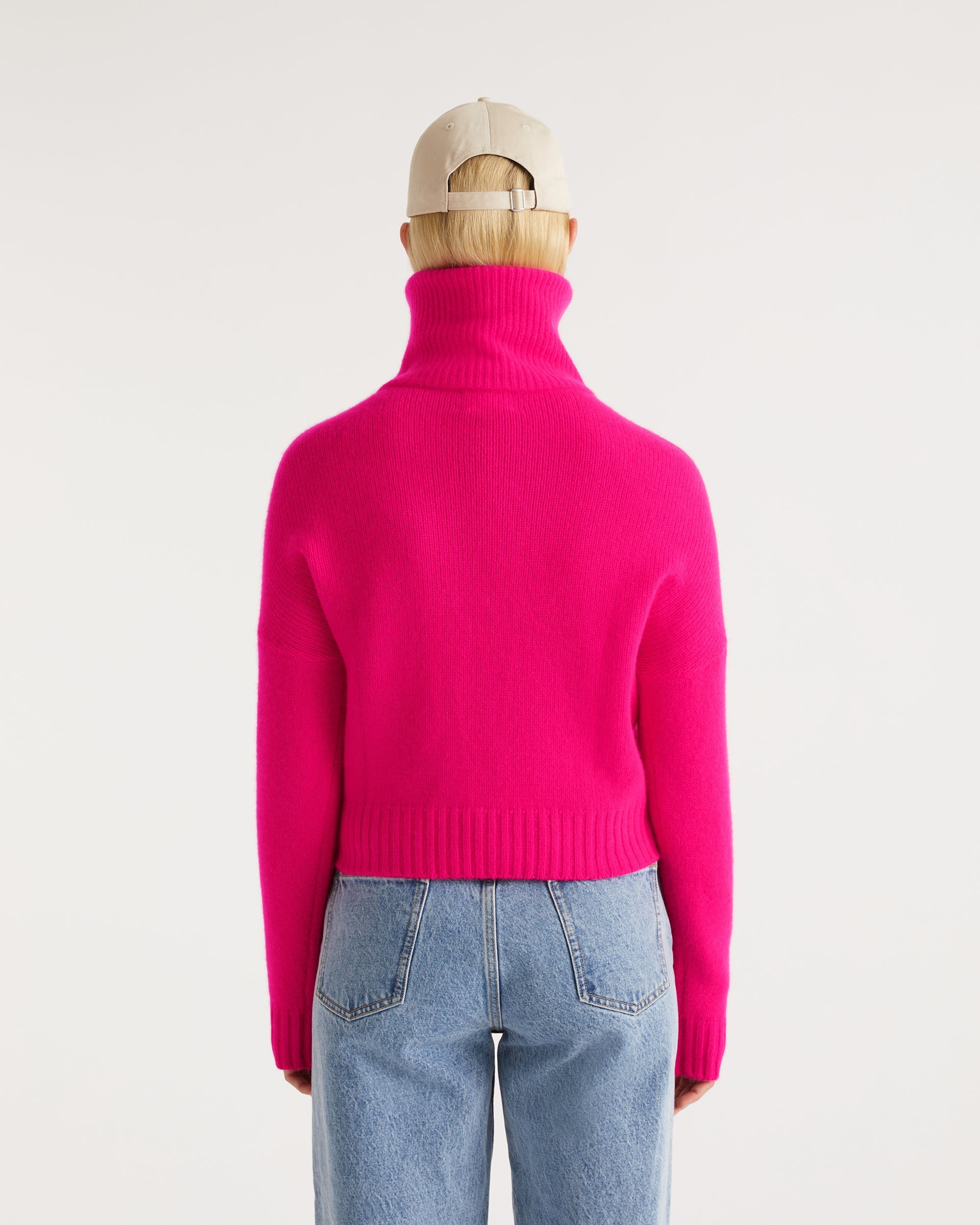Pull oversize à col camionneur en cachemire - Beach Pink