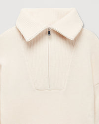 Pull oversize à col camionneur en cachemire - Ecru