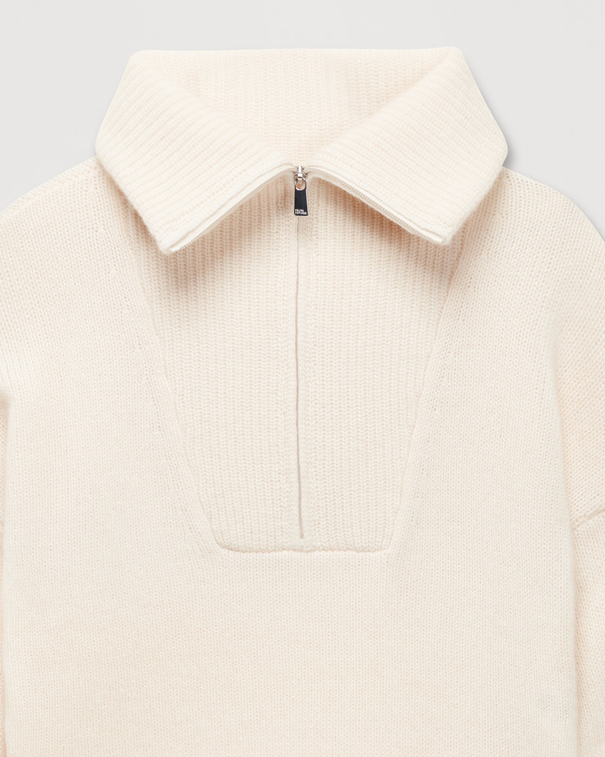 Pull oversize à col camionneur en cachemire - Ecru