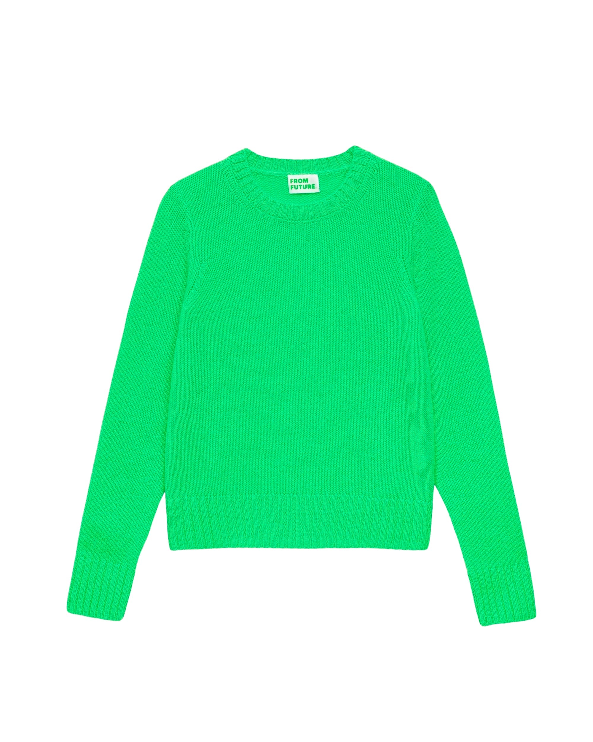 Pull court en cachemire - Neon Green