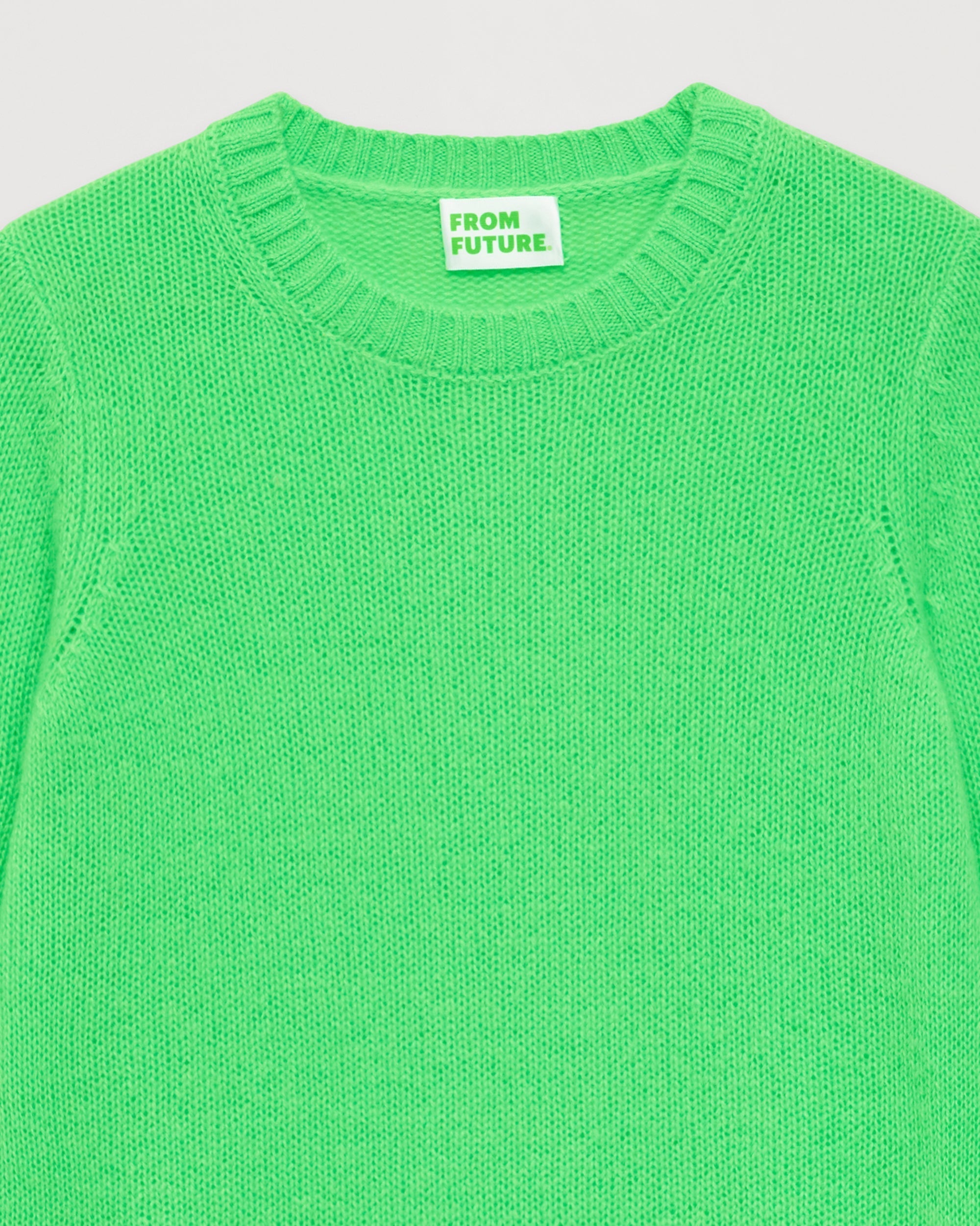 Pull court en cachemire - Neon Green