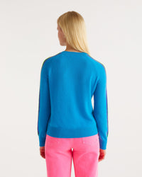 Pull à manches contrastées en cachemire - Passion Blue