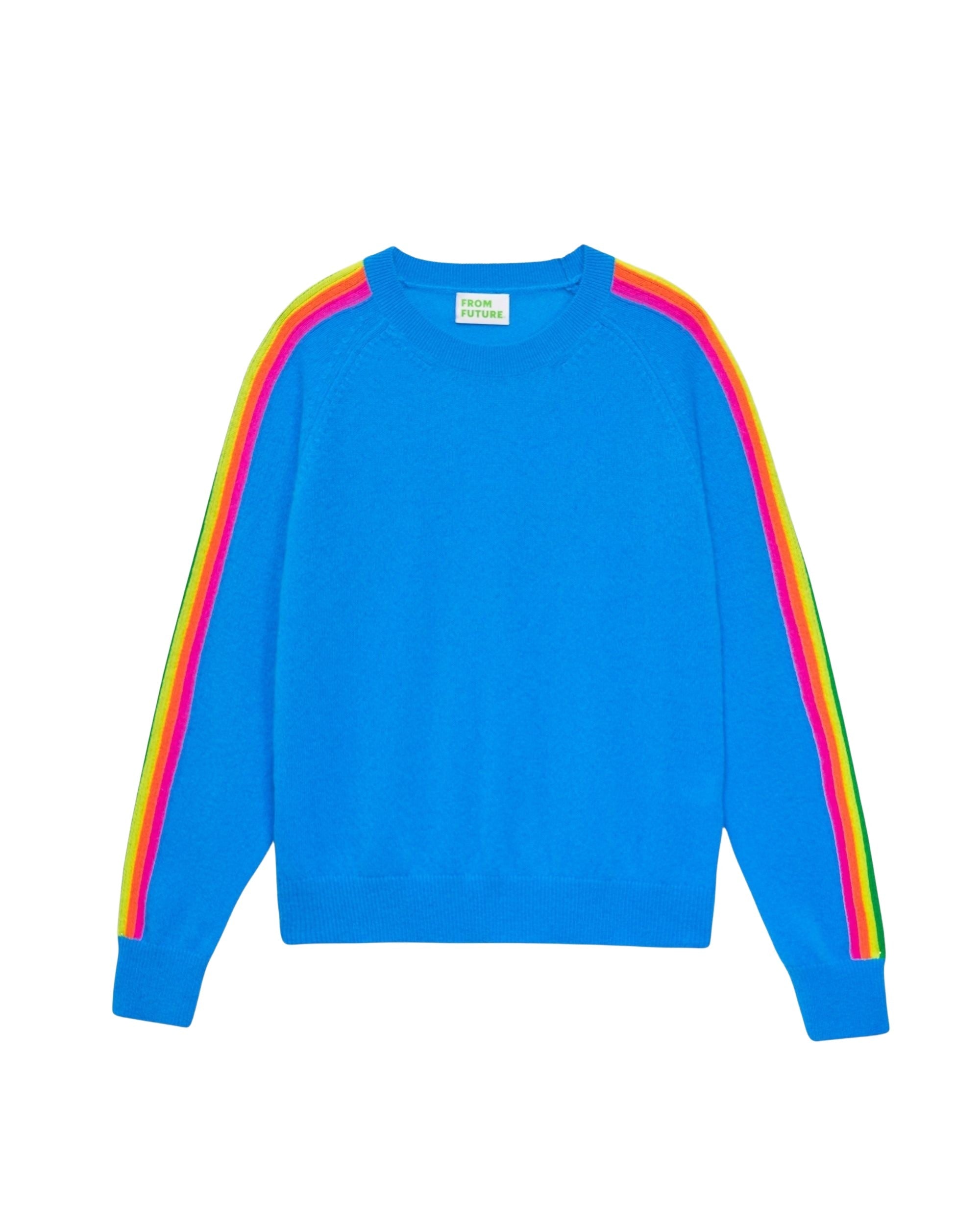 Pull à manches contrastées en cachemire - Passion Blue