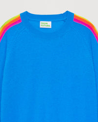 Pull à manches contrastées en cachemire - Passion Blue