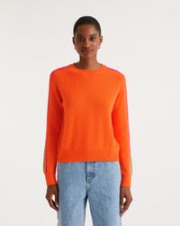 Pull à manches contrastées en cachemire - Beach Orange