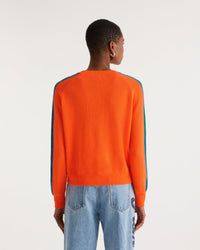 Pull à manches contrastées en cachemire - Beach Orange