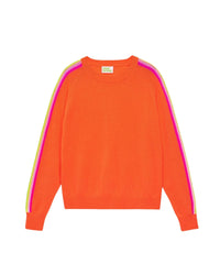 Pull à manches contrastées en cachemire - Beach Orange