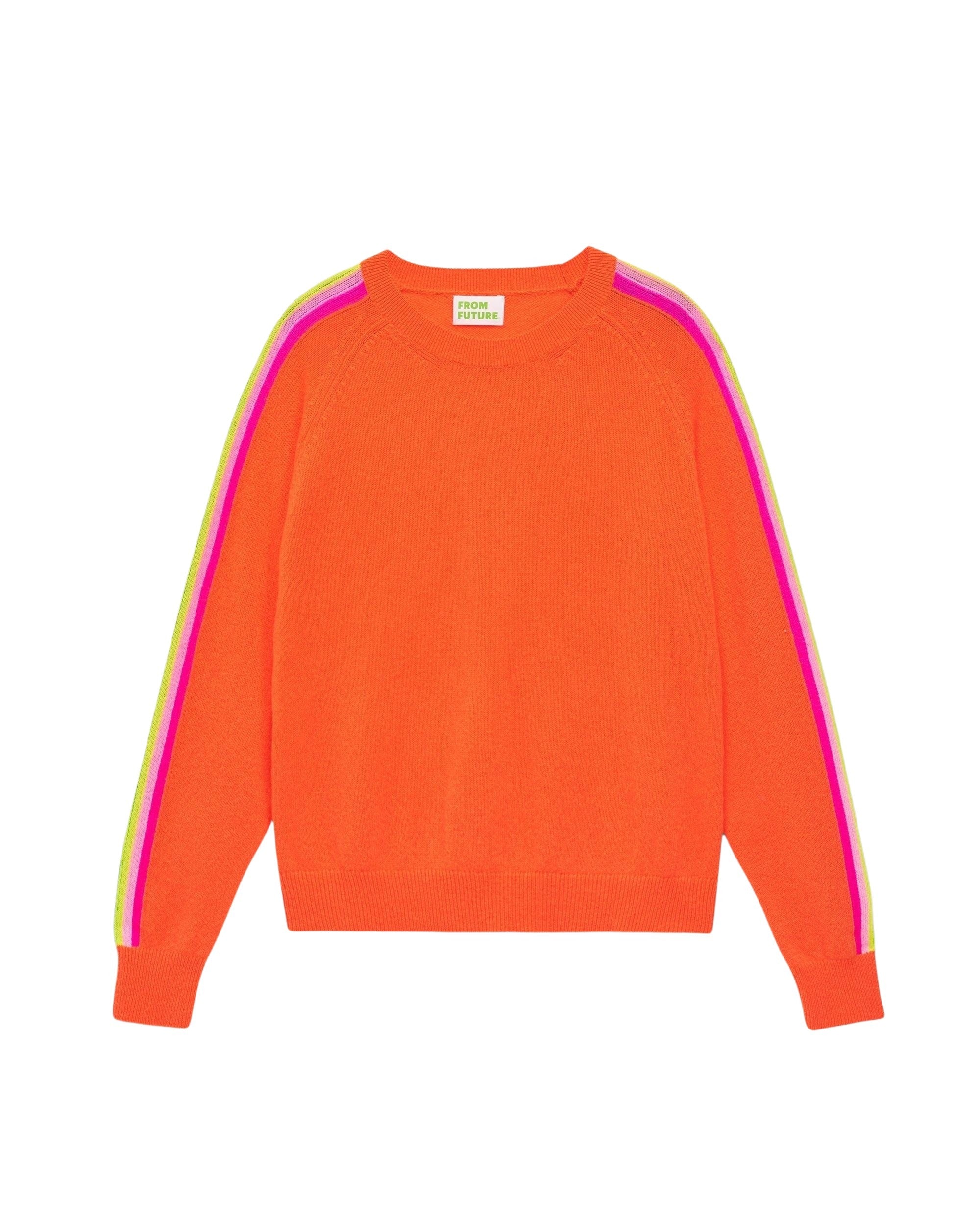 Pull à manches contrastées en cachemire - Beach Orange