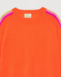 Pull à manches contrastées en cachemire - Beach Orange