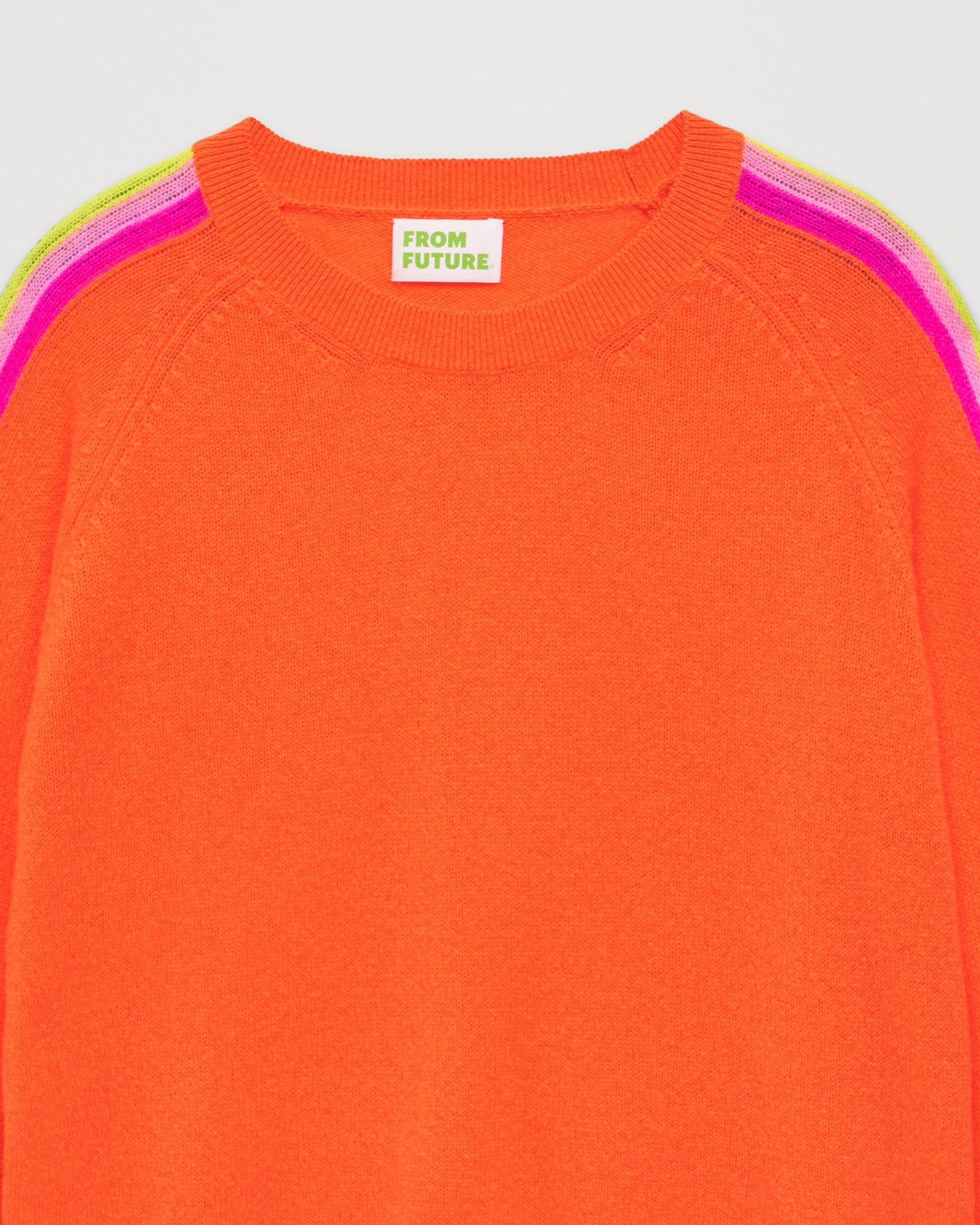 Pull à manches contrastées en cachemire - Beach Orange