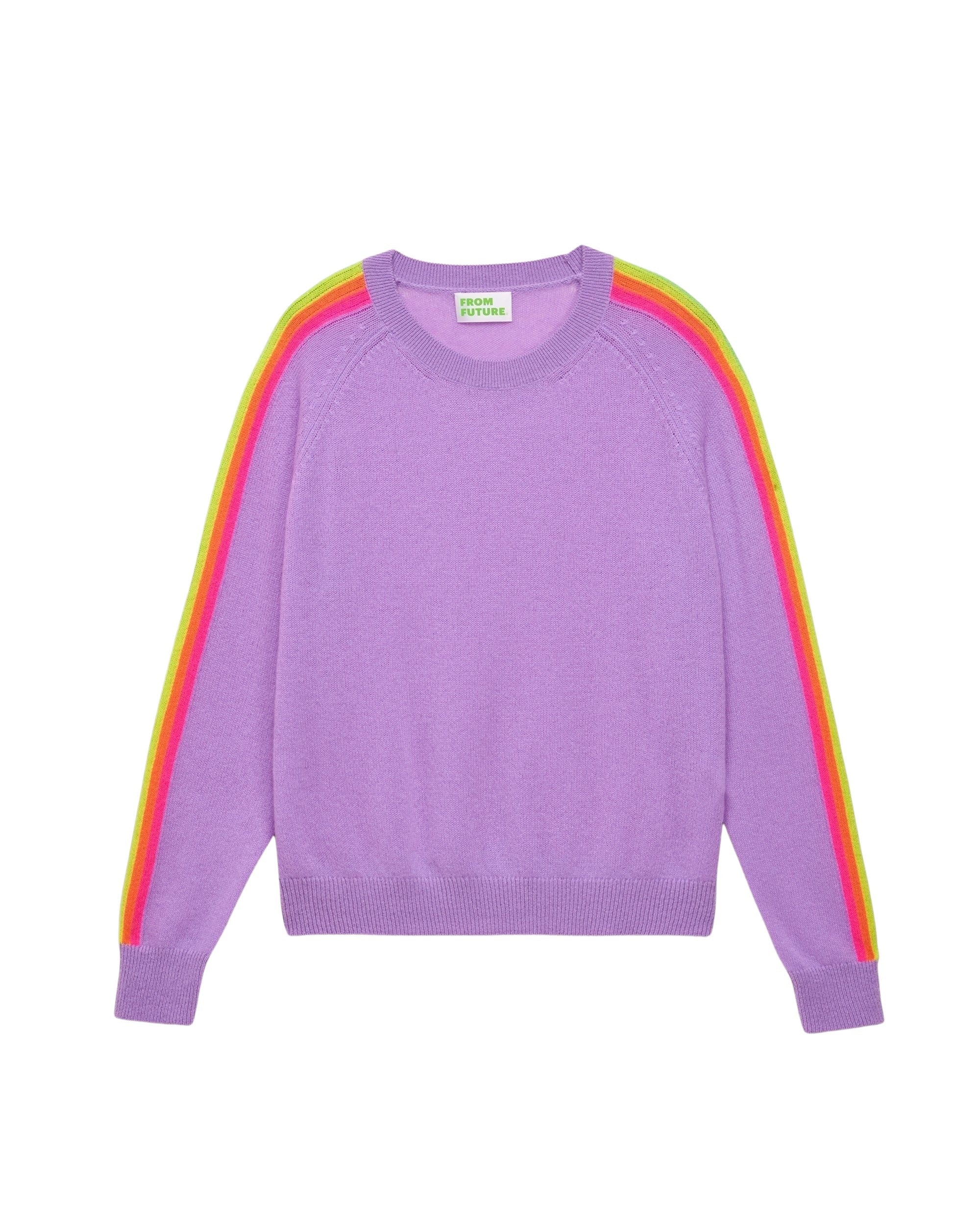 Pull à manches contrastées en cachemire - Holiday Lilac