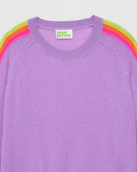 Pull à manches contrastées en cachemire - Holiday Lilac