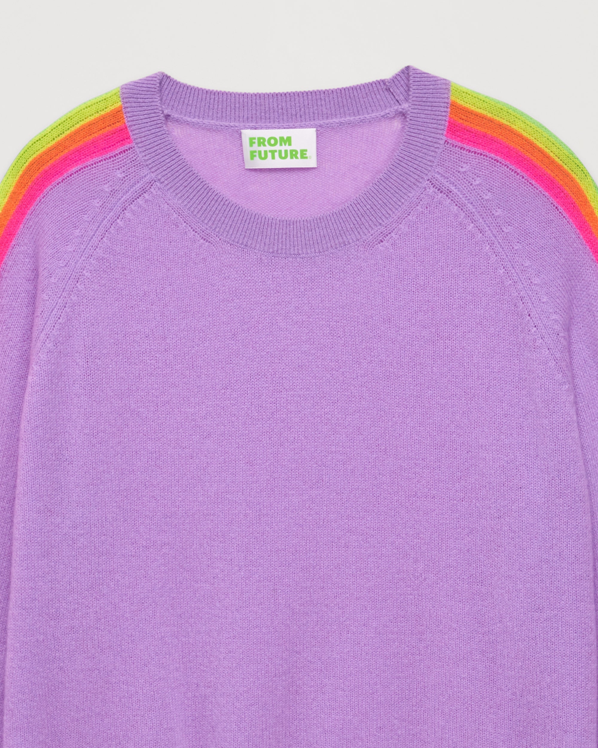 Pull à manches contrastées en cachemire - Holiday Lilac
