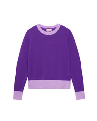 Pull à bord contrasté en cachemire - Neon Purple