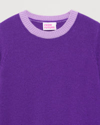 Pull à bord contrasté en cachemire - Neon Purple