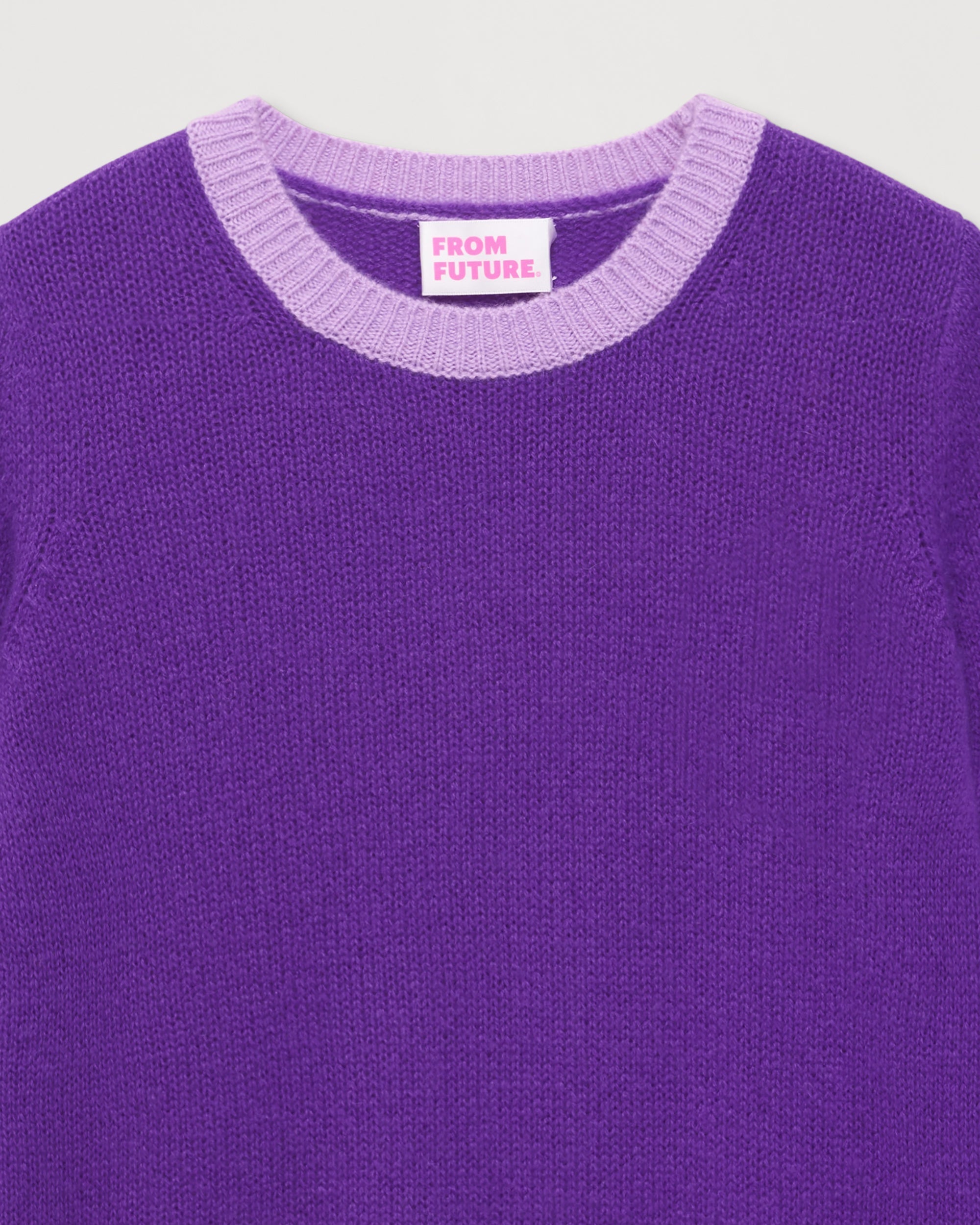 Pull à bord contrasté en cachemire - Neon Purple