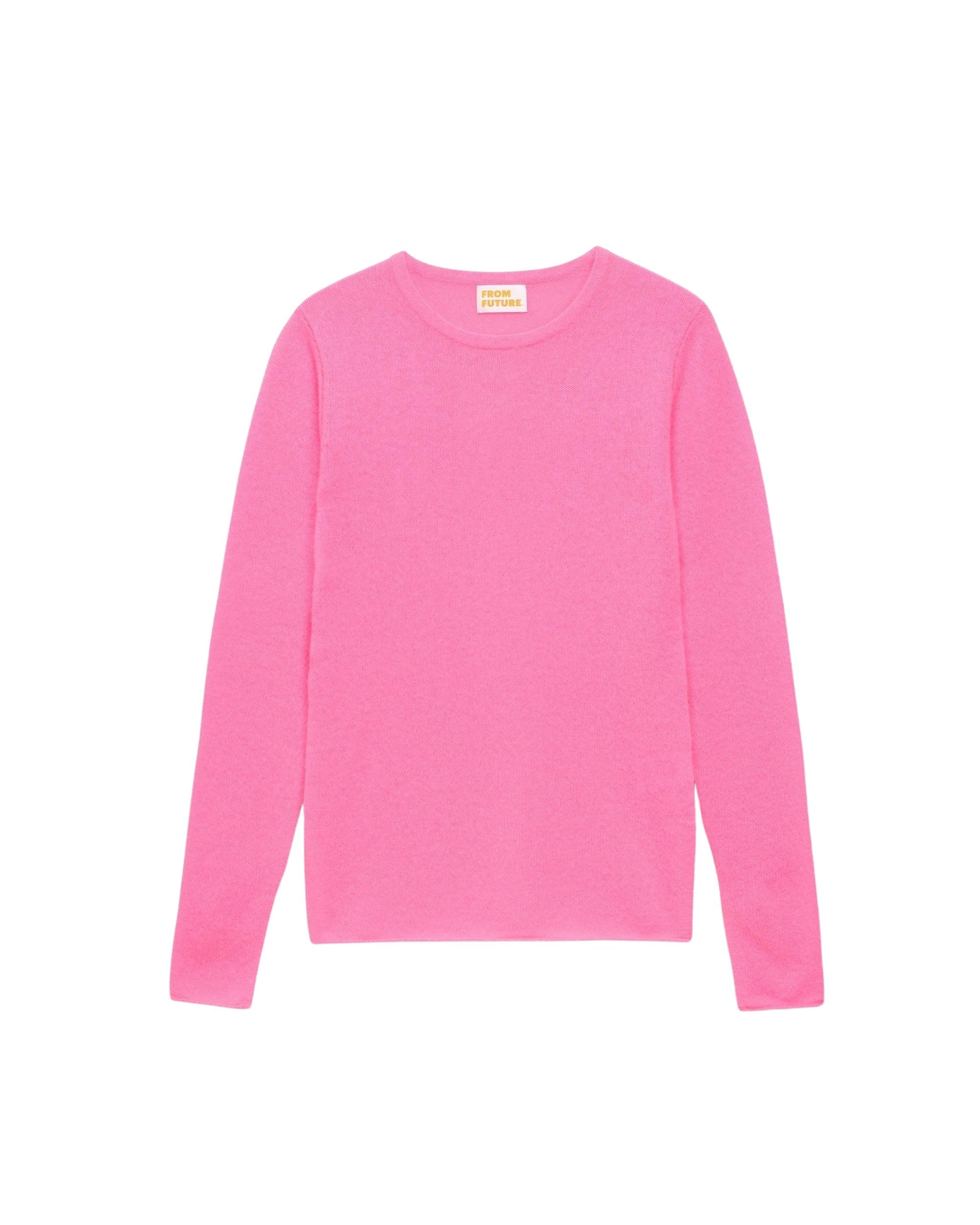 T-shirt Light à col rond et fente en cachemire - Party Pink