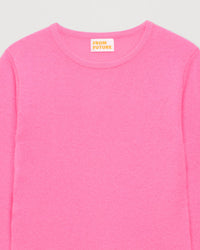 T-shirt Light à col rond et fente en cachemire - Party Pink