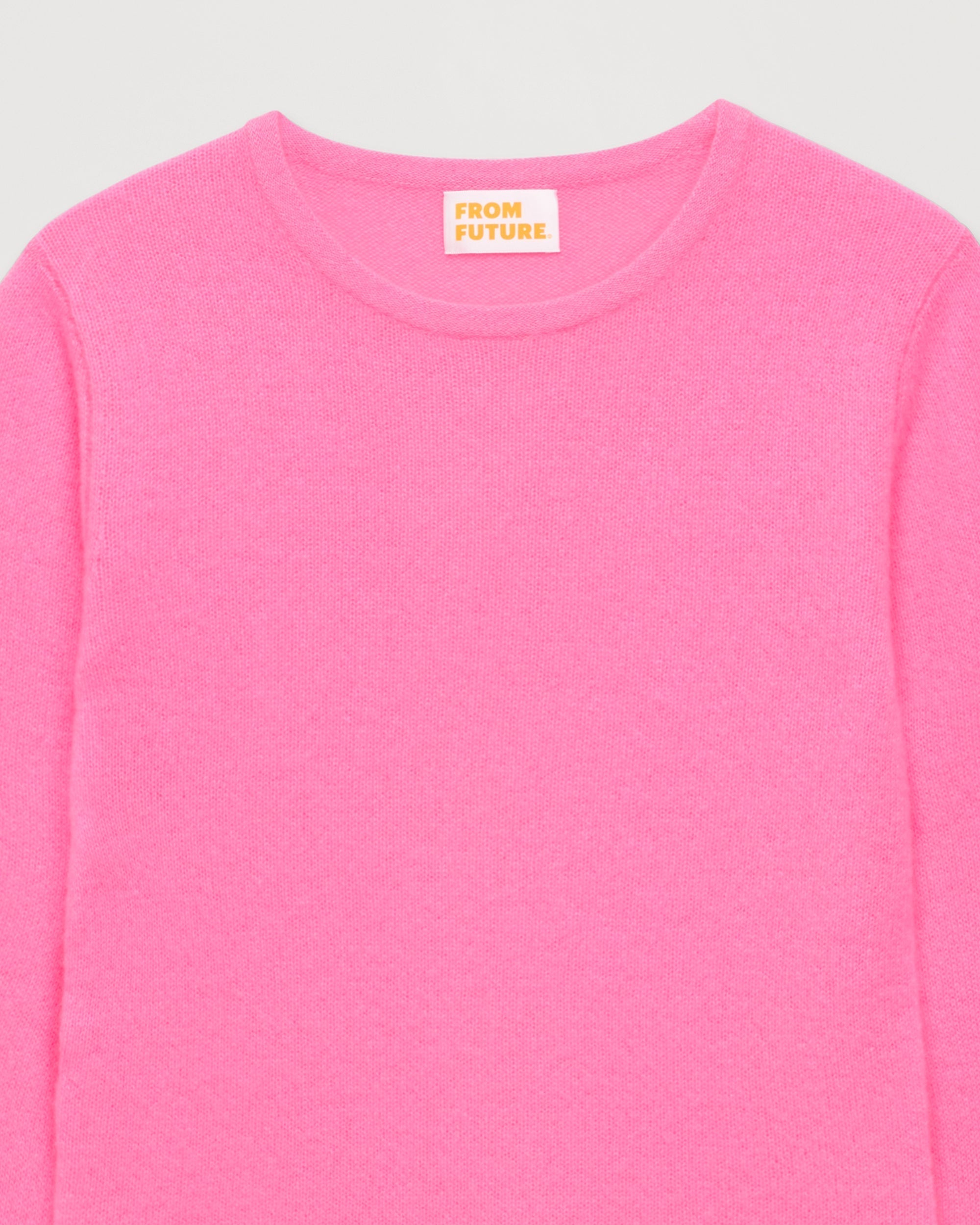 T-shirt Light à col rond et fente en cachemire - Party Pink