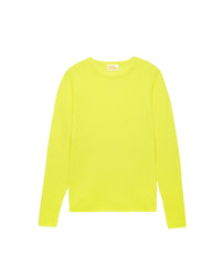 T-shirt Light à col rond et fente en cachemire - Neon Yellow