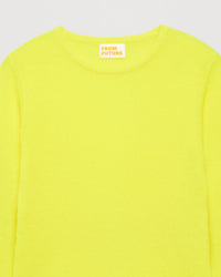 T-shirt Light à col rond et fente en cachemire - Neon Yellow