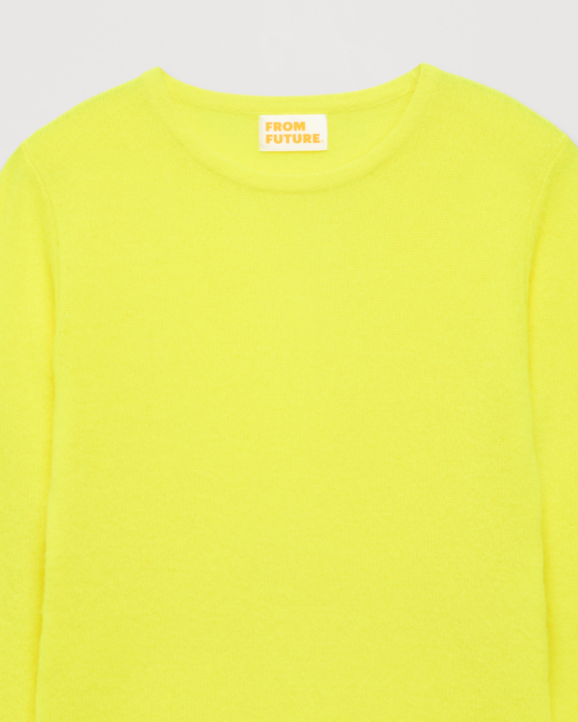 T-shirt Light à col rond et fente en cachemire - Neon Yellow