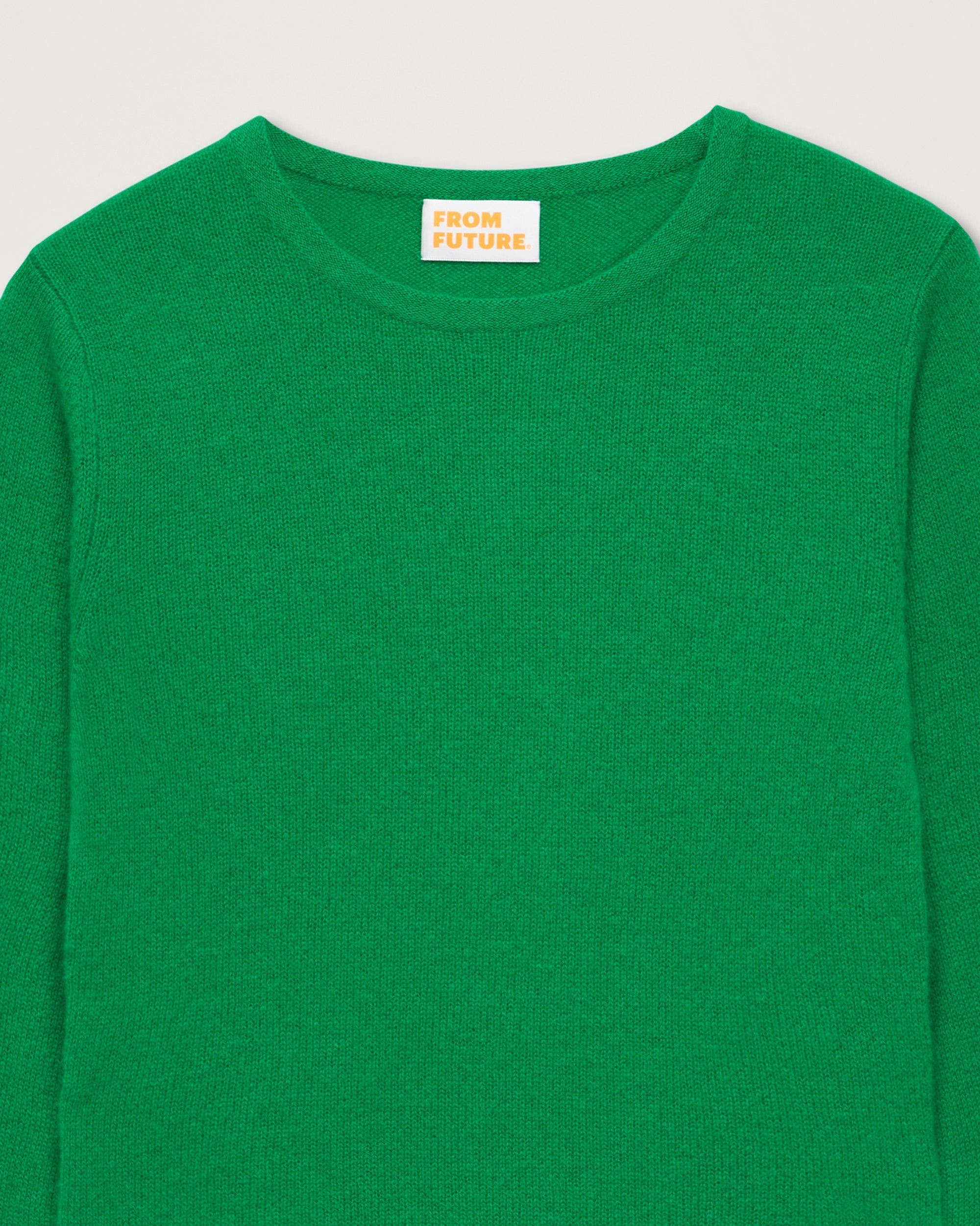 T-shirt Light à col rond et fente en cachemire - Summer Green