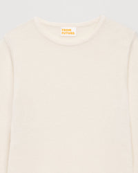 T-shirt Light à col rond et fente en cachemire - Ecru