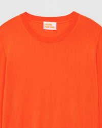 Pull à bord contrasté en laine mérinos - Beach Orange