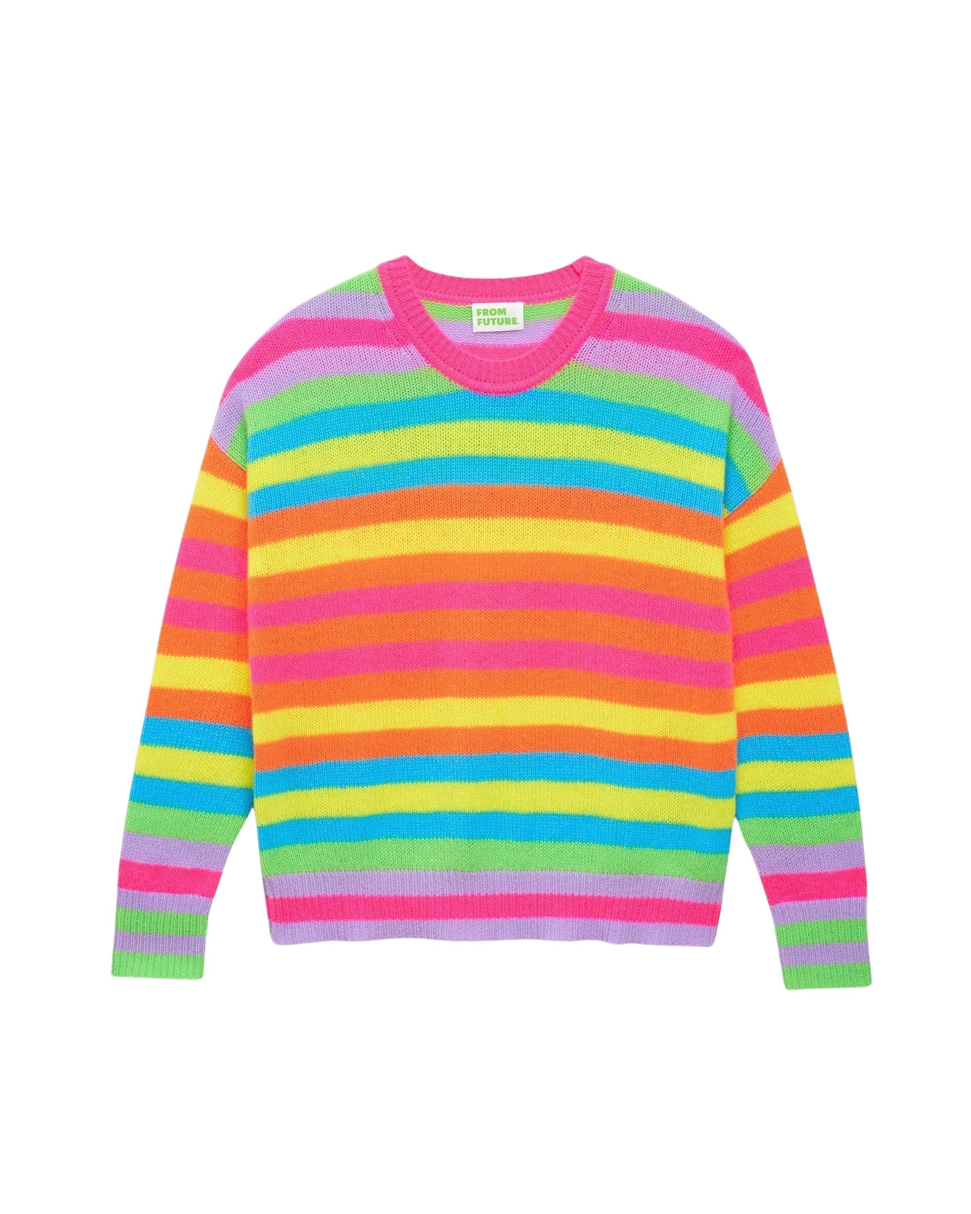 Pull à rayures multicolore en cachemire - Multicolored