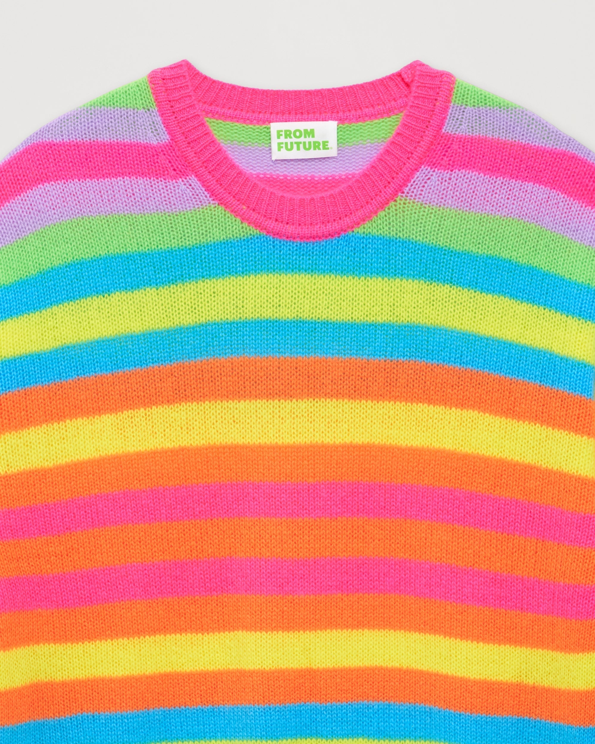 Pull à rayures multicolore en cachemire - Multicolored