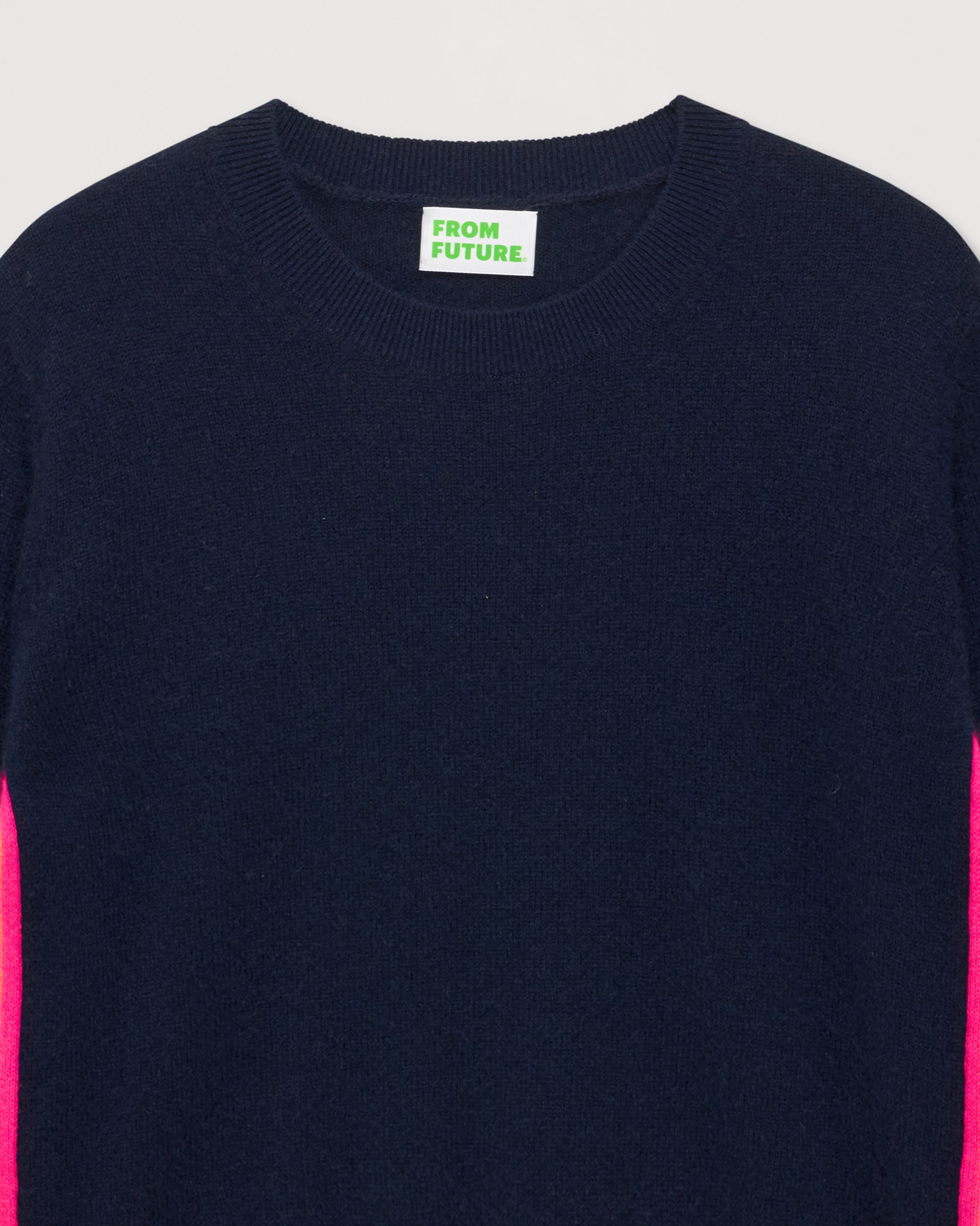 Pull à bande multicolore en cachemire - Navy