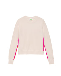 Pull à bande multicolore en cachemire - Ecru