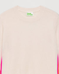 Pull à bande multicolore en cachemire - Ecru