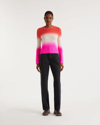 Pull Dip dye tricolore en cachemire - Red Fuschia
