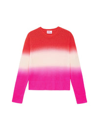 Pull Dip dye tricolore en cachemire - Red Fuschia