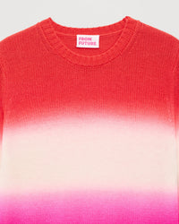 Pull Dip dye tricolore en cachemire - Red Fuschia