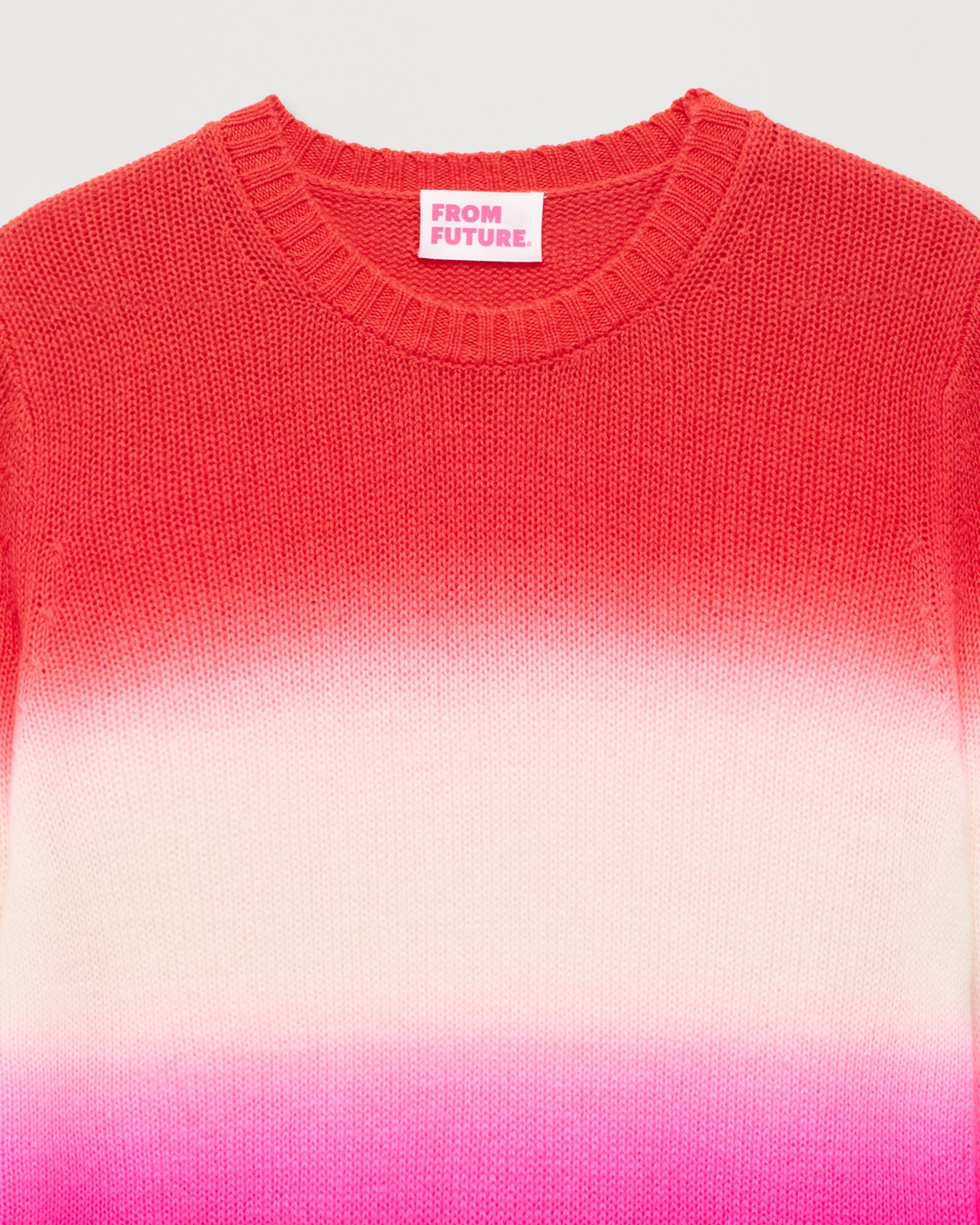 Pull Dip dye tricolore en cachemire - Red Fuschia
