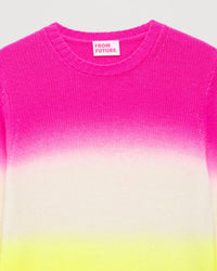 Pull Dip dye tricolore en cachemire - Fuschia Yellow