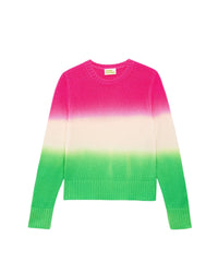 Pull Dip dye tricolore en cachemire - Pink Green