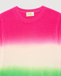 Pull Dip dye tricolore en cachemire - Pink Green