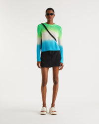 Pull Dip dye tricolore en cachemire - Green Blue