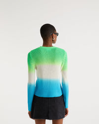 Pull Dip dye tricolore en cachemire - Green Blue