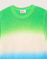 Pull Dip dye tricolore en cachemire - Green Blue