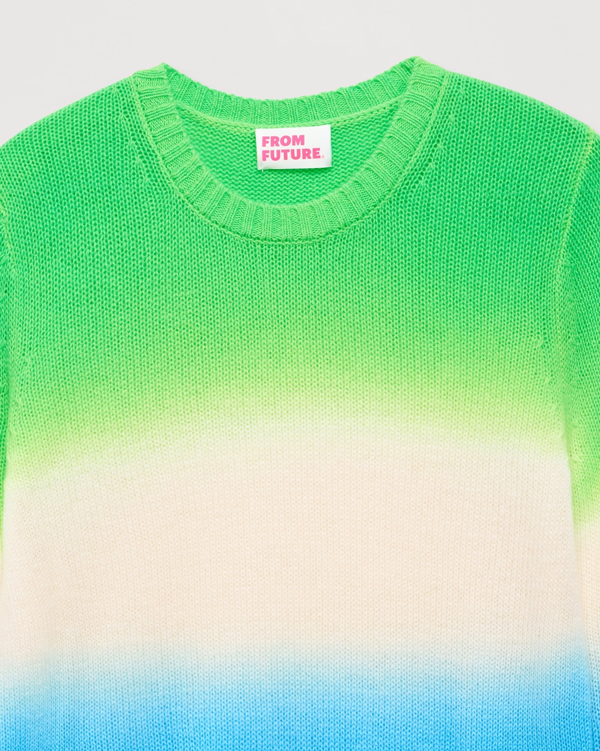 Pull Dip dye tricolore en cachemire - Green Blue