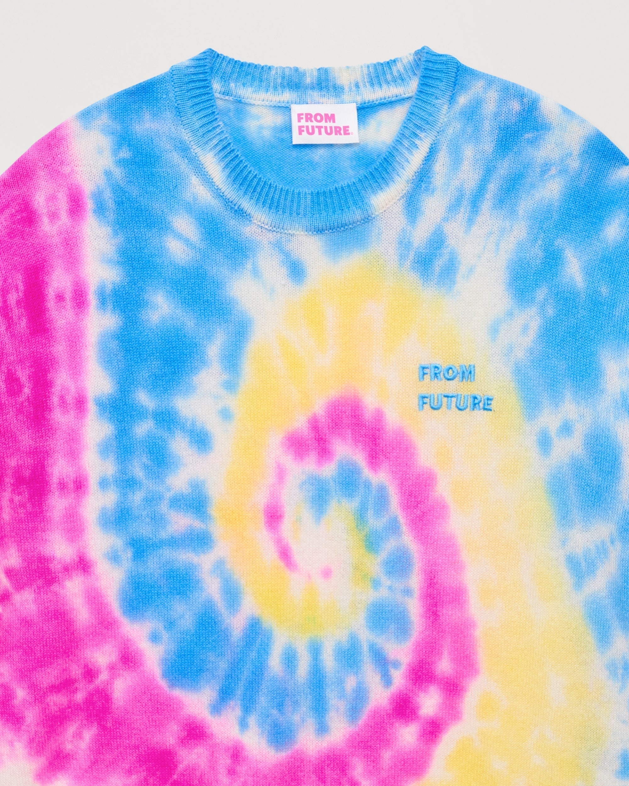 Pull Tie and dye multicolore From Future en cachemire - Tie & Dye Blue Yellow