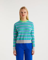 Pull marinière tricolore fromfuture en cachemire - Light Heather Gray